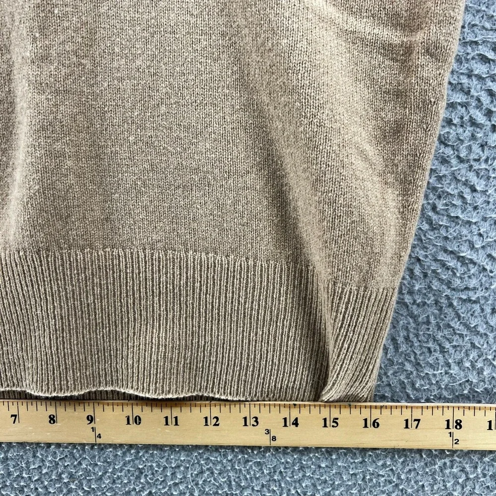 Vintage 90s‎ Lands End Sweater Vest Mens M Tan Beige Lambs Wool Made England